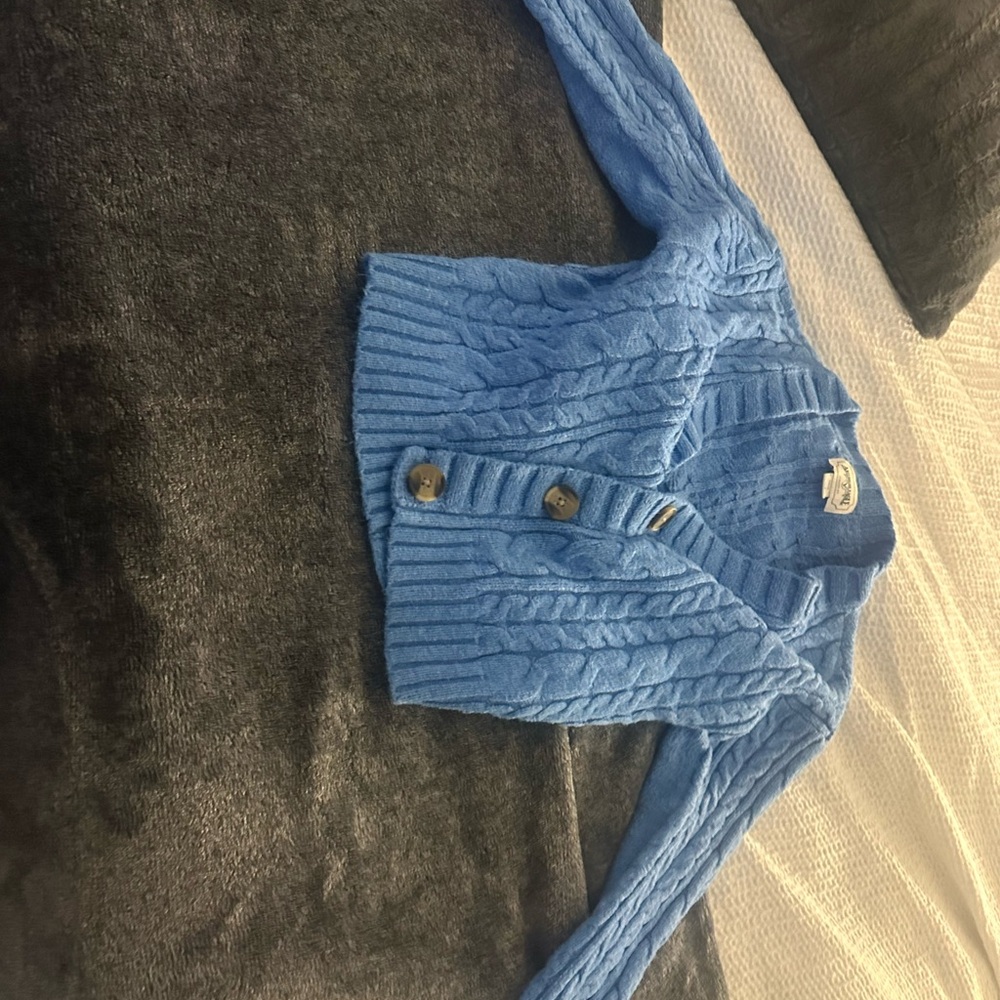 Blue Cable Knit Women's Sweater
